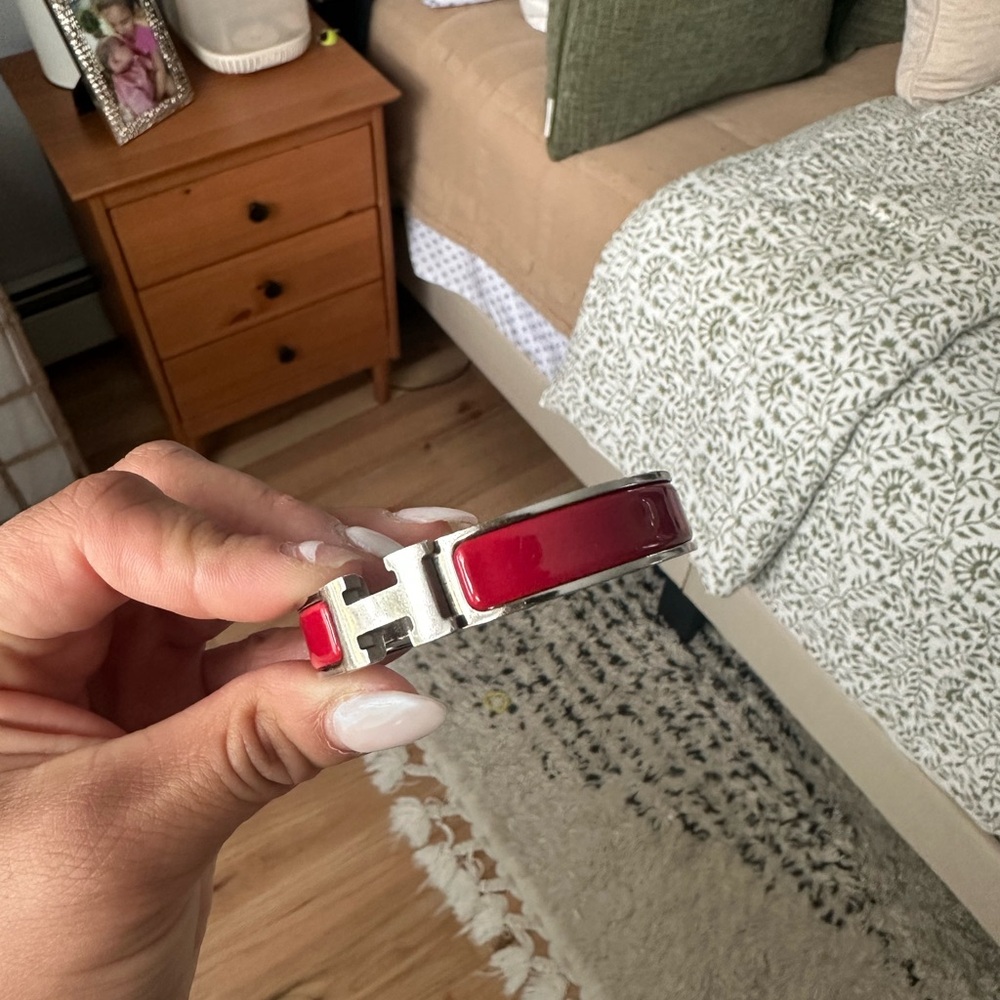 Red and Silver Hermes Bracelet
